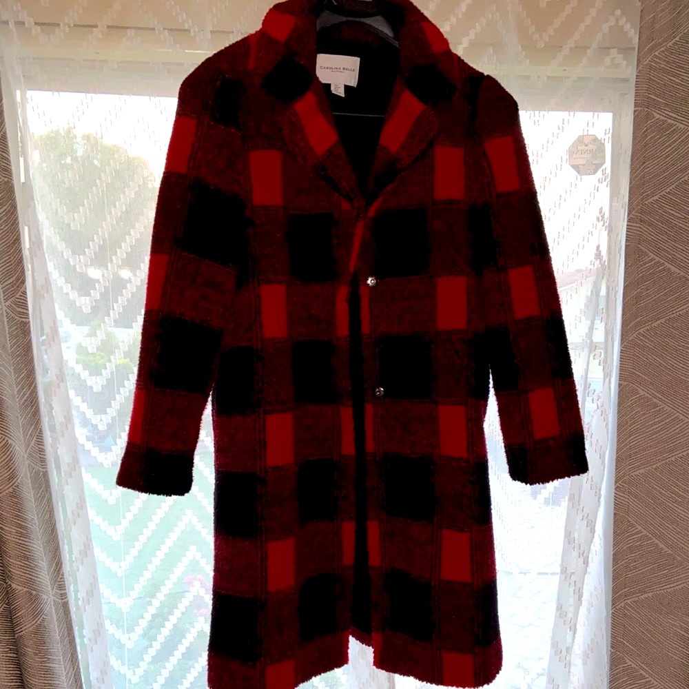Cozy Teddy Buffalo check single-breasted M coat